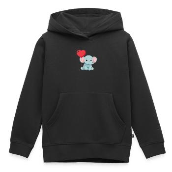 Petit éléphant mignon - Sweat Premium à capuche enfant bio - noir - Devant - AI Model Kid Male (0cm)
