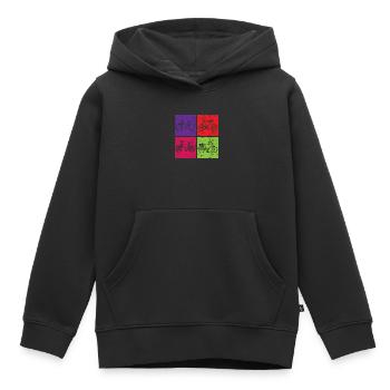 Pop Art coloré de vélo usé - Sweat Premium à capuche enfant bio - noir - Devant - AI Model Kid Male (0cm)