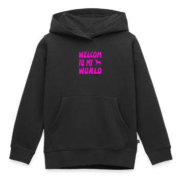 Chevaux - Sweat Premium à capuche enfant bio - noir - Devant - AI Model Kid Male (0cm)