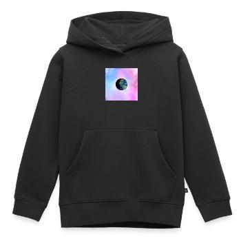 Erdkugel im Pastellnebel - Kinder Premium Organic Hoodie - Schwarz - Vorne - AI Model Kid Male (0cm)