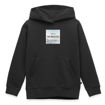 Trust In The Process Inspirierendes Zitatdesign - Kinder Premium Organic Hoodie - Schwarz - Vorne - AI Model Kid Male (0cm)
