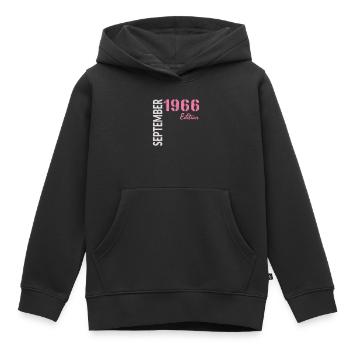 60. Geburtstag,  September 1966 - Kinder Premium Organic Hoodie - Schwarz - Vorne - AI Model Kid Male (0cm)