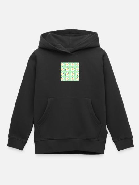 Pastell-Gänseblümchengitter - Kinder Premium Organic Hoodie - Schwarz