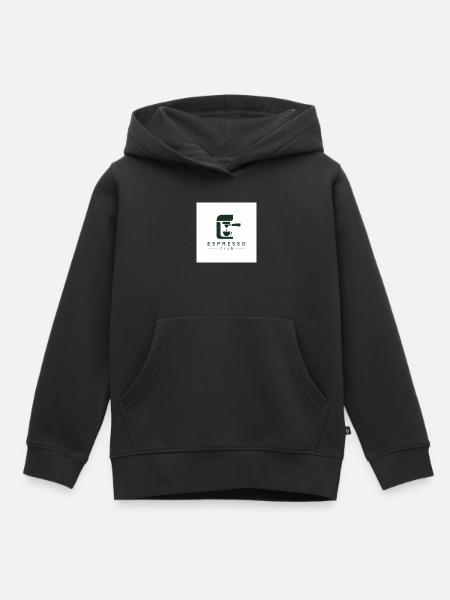 Espresso Club Logo - Kinder Premium Organic Hoodie - Schwarz