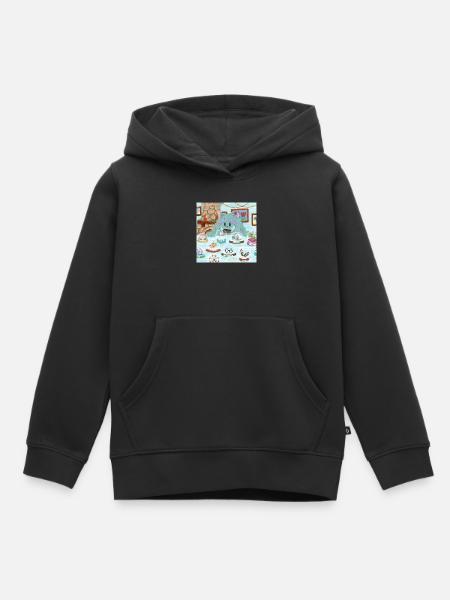 Flauschiges Wintermonster mit Schneekugel-Sammlung - Kinder Premium Organic Hoodie - Schwarz