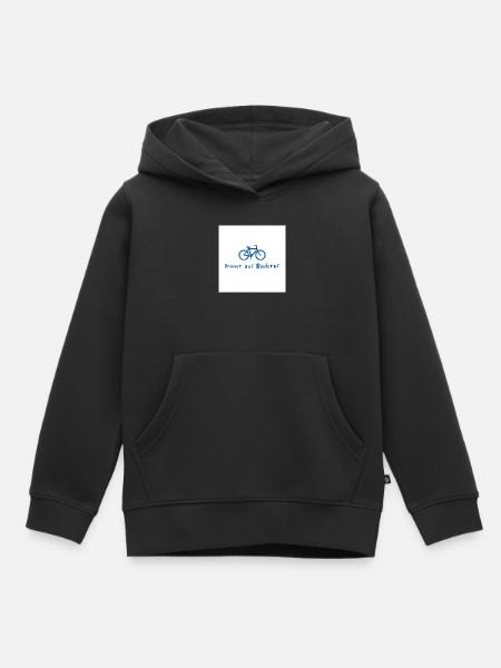 Immer auf Rädern Fahrraddesign - Kinder Premium Organic Hoodie - Schwarz