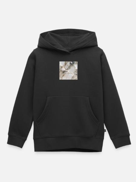 Eleganter Wolkenmarmor - Kinder Premium Organic Hoodie - Schwarz
