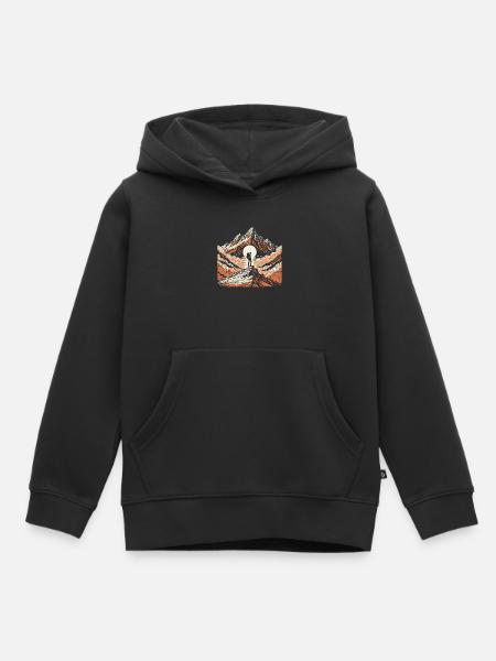 Gipfelwanderer im Sonnenaufgang - Kinder Premium Organic Hoodie - Schwarz
