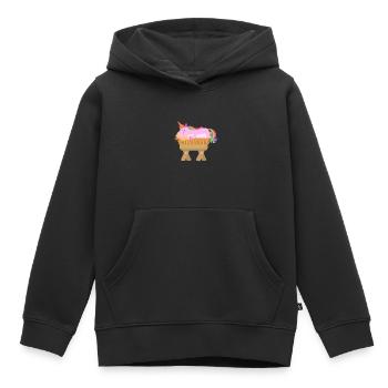 Licorne Jésus dans la crèche - Sweat Premium à capuche enfant bio - noir - Devant - AI Model Kid Male (0cm)