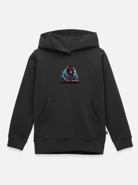 DJ Gorilla - Kinder Premium Organic Hoodie - Schwarz