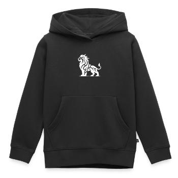 Stolzer Tribal Löwe mit wilder Mähne - Kinder Premium Organic Hoodie - Schwarz - Vorne - AI Model Kid Male (0cm)
