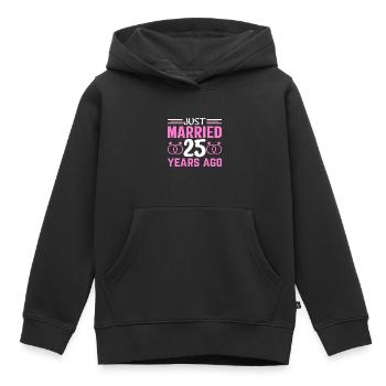 Just Married 25 Years Ago - Kinder Premium Organic Hoodie - Schwarz - Vorne - AI Model Kid Male (0cm)