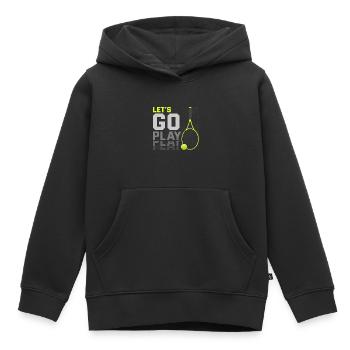 Joueur de tennis, Raquette de tennis, Balle de tennis, Tennis - Sweat Premium à capuche enfant bio - noir - Devant - AI Model Kid Male (0cm)
