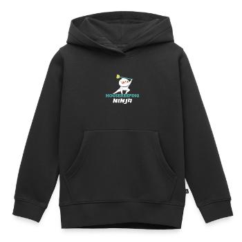 Femme de ménage Ménage - Sweat Premium à capuche enfant bio - noir - Devant - AI Model Kid Male (0cm)