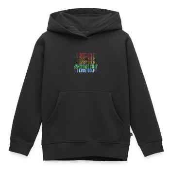 Golf Golfeurs Golfeurs - Sweat Premium à capuche enfant bio - noir - Devant - AI Model Kid Male (0cm)