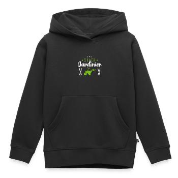 super jardinier - Sweat Premium à capuche enfant bio - noir - Devant - AI Model Kid Male (0cm)