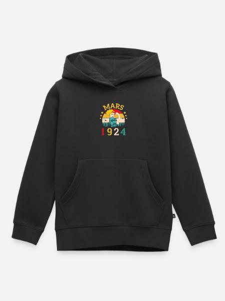 Mars 1924 Anniversaire Idée Cadeau Vintage 1924 - Sweat Premium à capuche enfant bio - noir