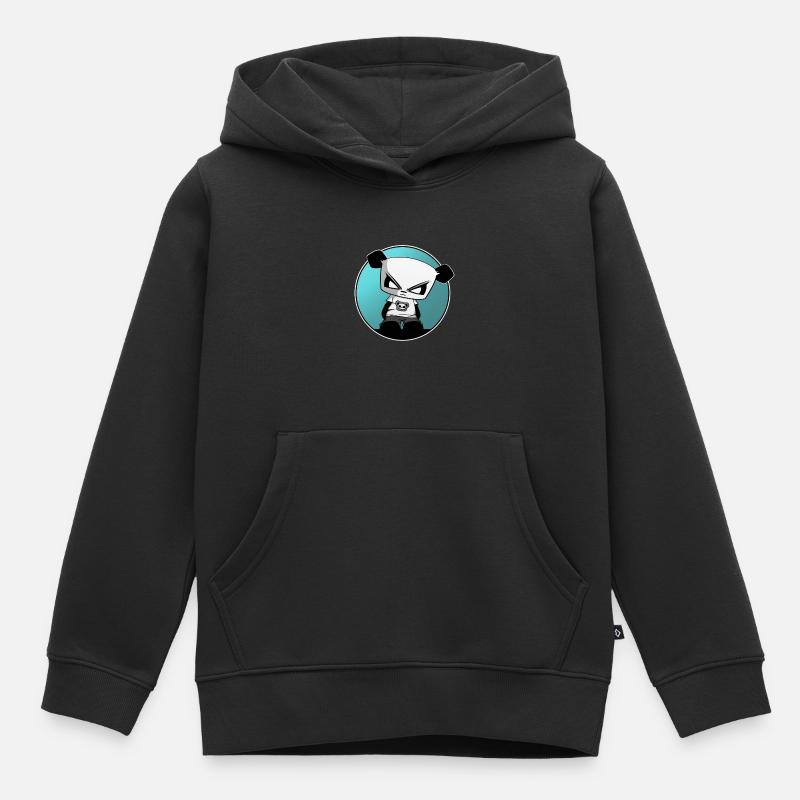 Jeu Panda Gangsta Panda drôle mignon cool - Sweat Premium à capuche enfant bio - noir