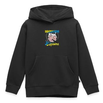 Hardcore Häkeloma - Kinder Premium Organic Hoodie - Schwarz - Vorne - AI Model Kid Male (0cm)