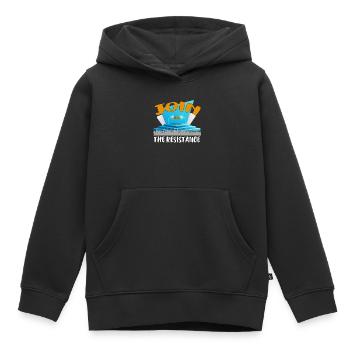 Rejoignez la résistance - Rejoignez la rétension - Sweat Premium à capuche enfant bio - noir - Devant - AI Model Kid Male (0cm)
