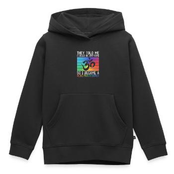 Reiki Energie Reiki Meister - Sweat Premium à capuche enfant bio - noir - Devant - AI Model Kid Male (0cm)