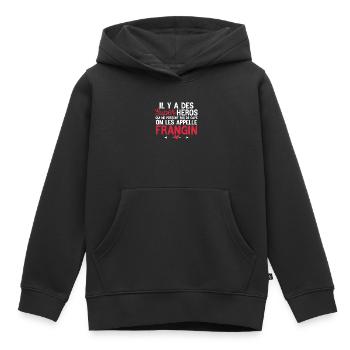 Super Héros Sans Cape - Frangin - Sweat Premium à capuche enfant bio - noir - Devant - AI Model Kid Male (0cm)