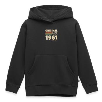 Vintage Geburtstagsgeschenk 1961 Authentisch - Kinder Premium Organic Hoodie - Schwarz - Vorne - AI Model Kid Male (0cm)