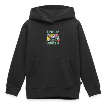 Level 32 Abgeschlossen 32 Jahre alter Spieler Level 32 Abgeschlossen - Kinder Premium Organic Hoodie - Schwarz - Vorne - AI Model Kid Male (0cm)