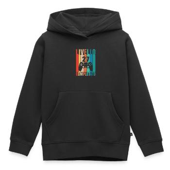 Niveau 27 Terminé 27 Joueur Niveau 27 - Sweat Premium à capuche enfant bio - noir - Devant - AI Model Kid Male (0cm)