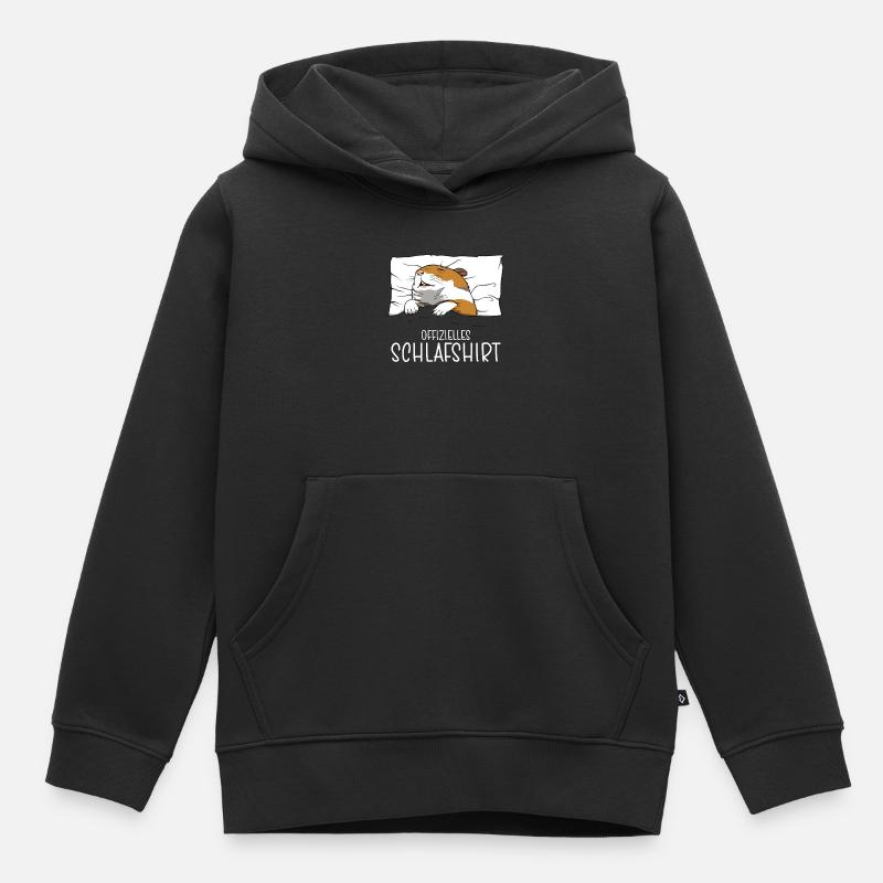Chemise de nuit officielle Pyjama Hamster - Sweat Premium à capuche enfant bio - noir