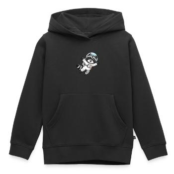 Astro Racoon - Space Astronaut - Kinder Premium Organic Hoodie - Schwarz - Vorne - AI Model Kid Male (0cm)