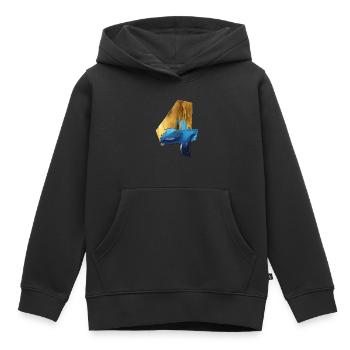 NR. 4 NUMMER 4 COOL 4. GEBURTSTAG - Kinder Premium Organic Hoodie - Schwarz - Vorne - AI Model Kid Male (0cm)