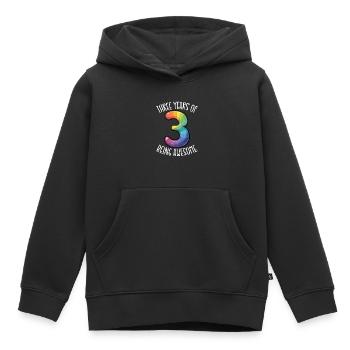Trois années au cours desquelles nous sommes formidables 3. - Sweat Premium à capuche enfant bio - noir - Devant - AI Model Kid Male (0cm)