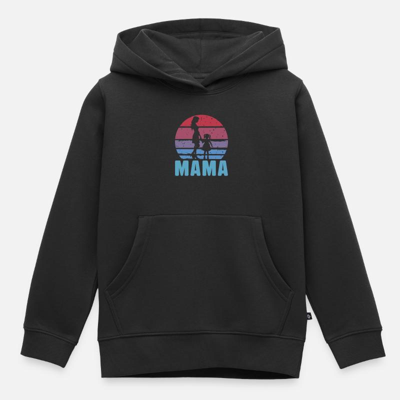 Maman - Sweat Premium à capuche enfant bio - noir