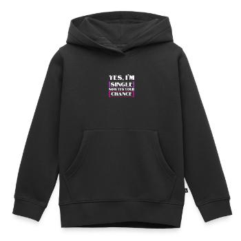 single - Kids Premium Organic Hoodie - black - Front - AI Model Kid Male (0cm)