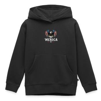 Eagle American Flag 4th of July Merica USA - Kinder Premium Organic Hoodie - Schwarz - Vorne - AI Model Kid Male (0cm)