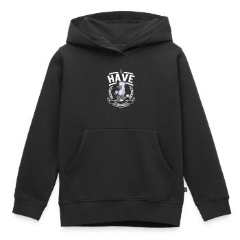 Caniche Amant Drôle Caniche Standard - Sweat Premium à capuche enfant bio - noir - Devant - AI Model Kid Male (0cm)