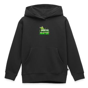 Kröten Fröschen Kaulquappe Frog Hunter Kindershirt - Kinder Premium Organic Hoodie - Schwarz - Vorne - AI Model Kid Male (0cm)