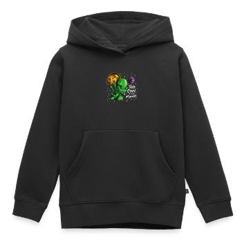 All Alien zeigt Peace Spruch zu Cool für Planet - Kinder Premium Organic Hoodie - Schwarz - Vorne - AI Model Kid Male (0cm)