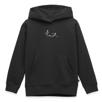Des squelettes de grappling jouent au football - Sweat Premium à capuche enfant bio - noir - Devant - AI Model Kid Male (0cm)