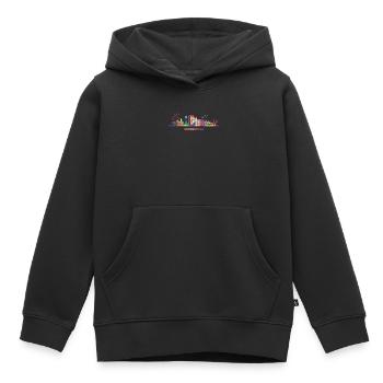 Paysage urbain d’Édimbourg - Sweat Premium à capuche enfant bio - noir - Devant - AI Model Kid Male (0cm)