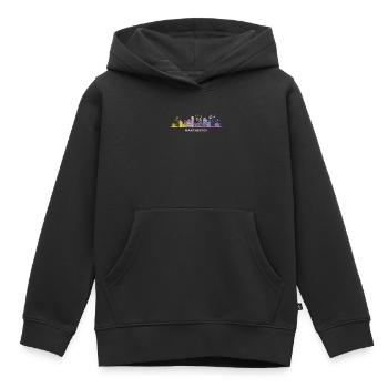 Manchester Skyline Manchester - Sweat Premium à capuche enfant bio - noir - Devant - AI Model Kid Male (0cm)
