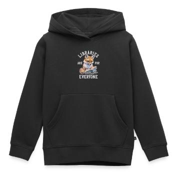 Bibliotheken Sind Für Alle Da Bibliothekar - Kinder Premium Organic Hoodie - Schwarz - Vorne - AI Model Kid Male (0cm)