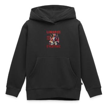 Bibliotheken Sind Für Alle Da Bibliothekar - Kinder Premium Organic Hoodie - Schwarz - Vorne - AI Model Kid Male (0cm)