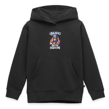 Bibliotheken Sind Für Alle Da Bibliothekar - Kinder Premium Organic Hoodie - Schwarz - Vorne - AI Model Kid Male (0cm)