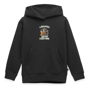 Bibliotheken Sind Für Alle Da Bibliothekar - Kinder Premium Organic Hoodie - Schwarz - Vorne - AI Model Kid Male (0cm)
