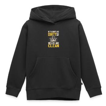 My Thoughts Are Dirty But My Welds Are Clean Gag - Sweat Premium à capuche enfant bio - noir - Devant - AI Model Kid Male (0cm)