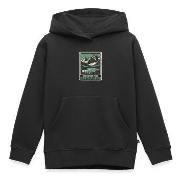 Glacier National Park Outdoor Tours USA America - Kids Premium Organic Hoodie - black - Front - AI Model Kid Male (0cm)