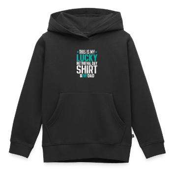 C’est ma chance FIV papa Orange Infertilité - Sweat Premium à capuche enfant bio - noir - Devant - AI Model Kid Male (0cm)