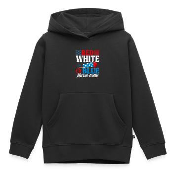 Red White Blue Nurse Crew Patriotic Nurse - Kids Premium Organic Hoodie - black - Front - AI Model Kid Male (0cm)